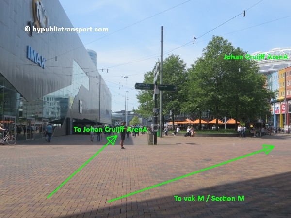 amsterdam johan cruijff arena met openbaar vervoer by public transport 05