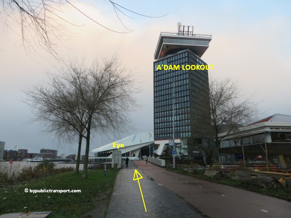 how do i get to the adam lookout in amsterdam by public transport 28