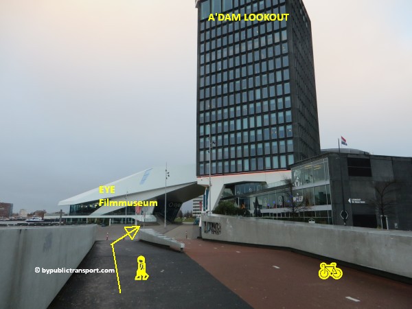 how do i get to the adam lookout in amsterdam by public transport 29