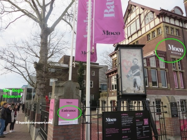 how do i get to the moco museum amsterdam by public transport 23